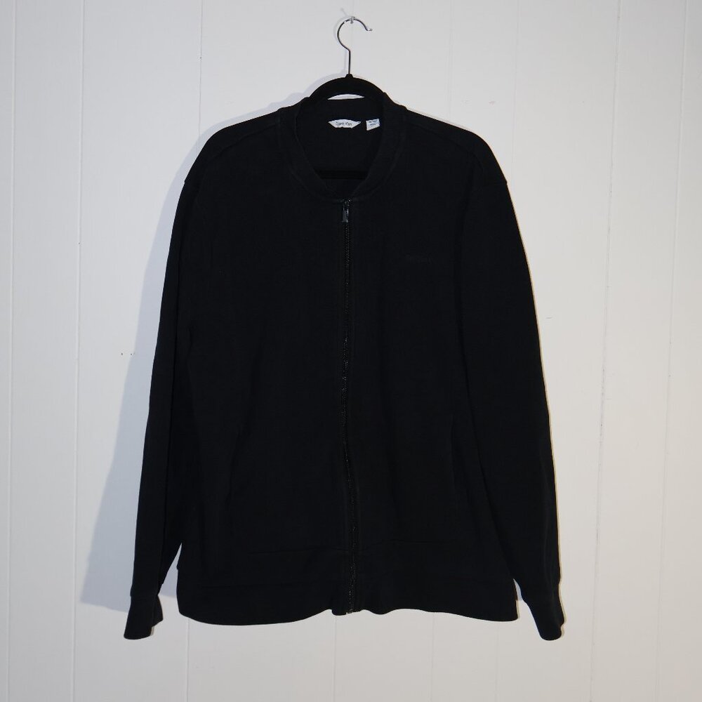 💙 2 for $20 💙 Calvin Klein Full Zip Knit Sweater Black Minimalist (Men’s XXL)